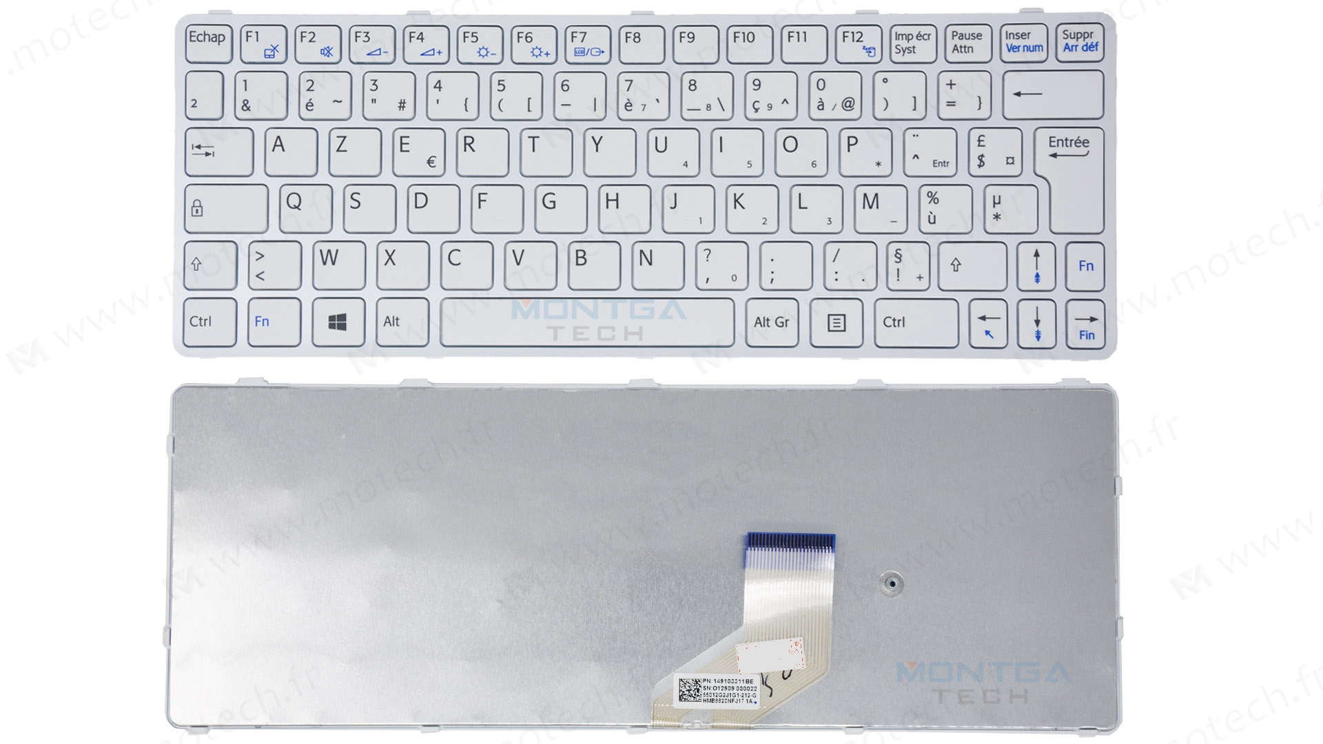 索尼 AZERTY Français 键盘, 索尼 SVE1111M1EP 内置键盘, 索尼 SVE1111M1EP 原装键盘, 索尼 55012G2E1G1-212-G HMB8820NFJ05 1A, 键盘 New,